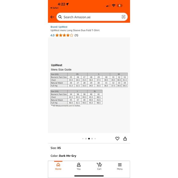 UpWest $58 mens Long Sleeve Duo Fold T-Shirt REVERSIBLE Xl NEW - Picture 2 of 4